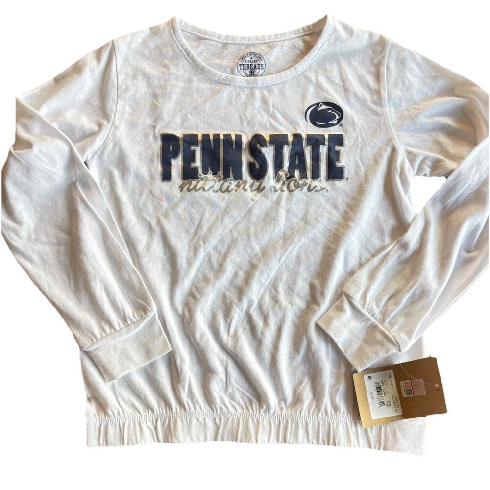Penn State Nitty Lions girls XL 14/16 rivals threads Shirt White Long Sleeve New